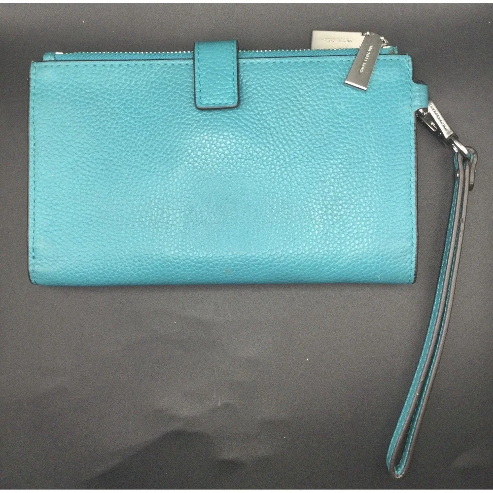Michael Korsl Double Zip Wristlet blue